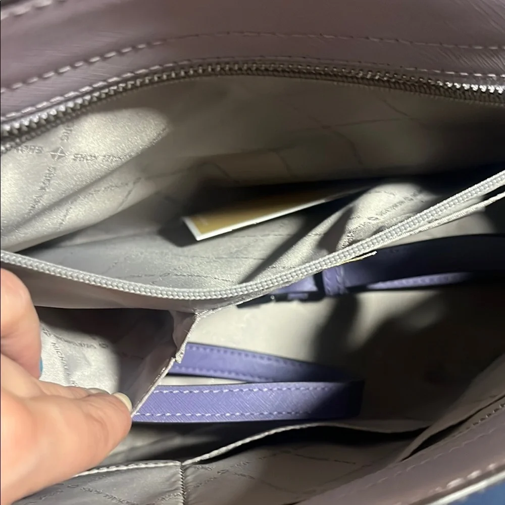 Michael Kors Purple and Cream Satchel - Picture 6 of 8